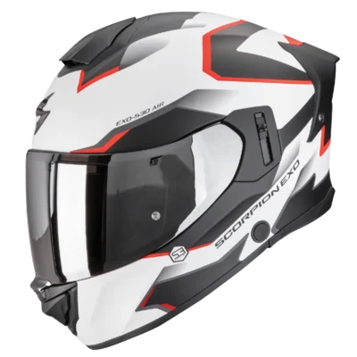 SCORPION EXO-530 AIR CLIP MATT WHITE-BLACK-RED