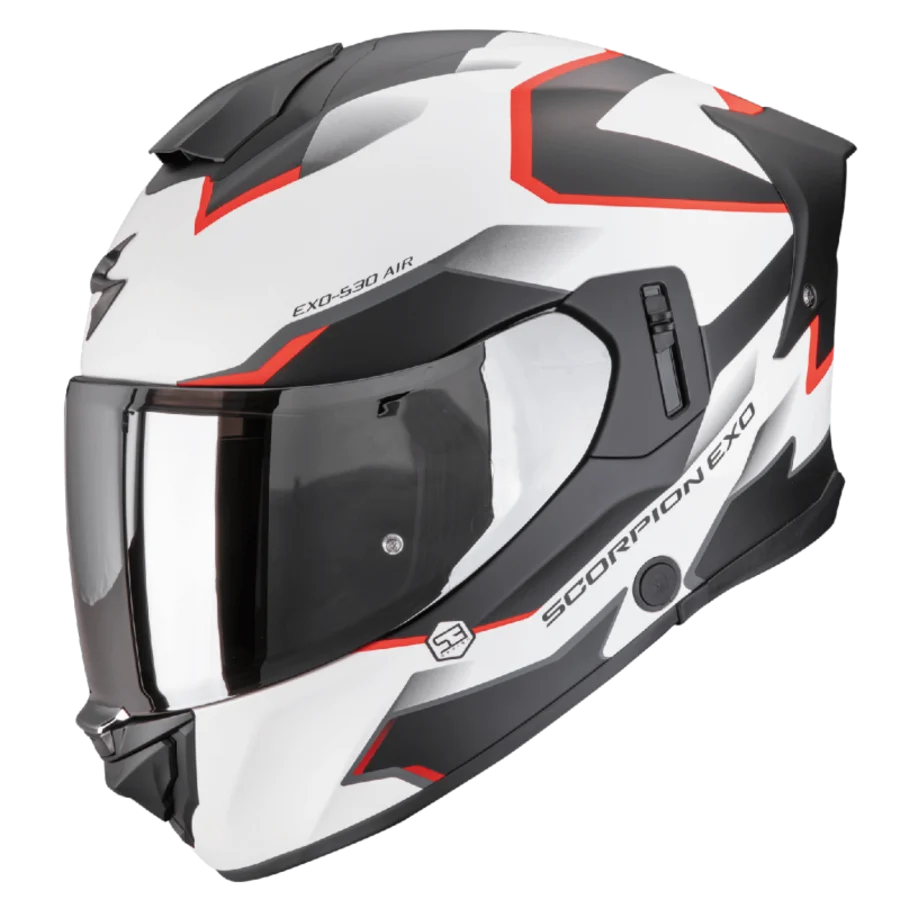 SCORPION EXO-530 AIR CLIP MATT WHITE-BLACK-RED