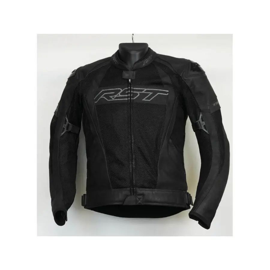 RST TRACTECH EVO 4 MESH LEATHER JACKET BLACK
