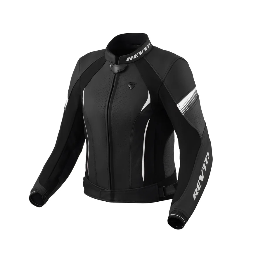 REV'IT! LEATHER JACKET XENA 4 LADIES BLACK-WHITE