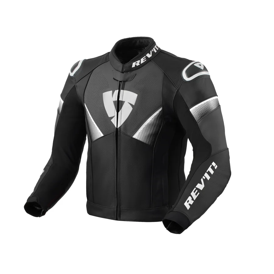 REV'IT! LEATHER JACKET ARGON 2 BLACK-WHITE