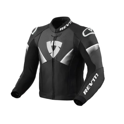 REV'IT! LEATHER JACKET ARGON 2 BLACK-WHITE