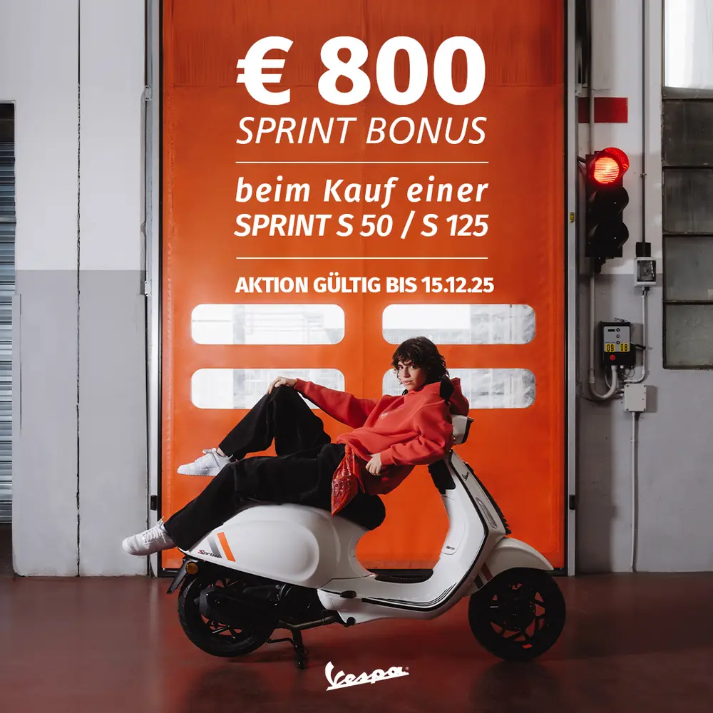 Vespa Sprint Bonus – Jetzt € 800,- Wintervorteil sichern!