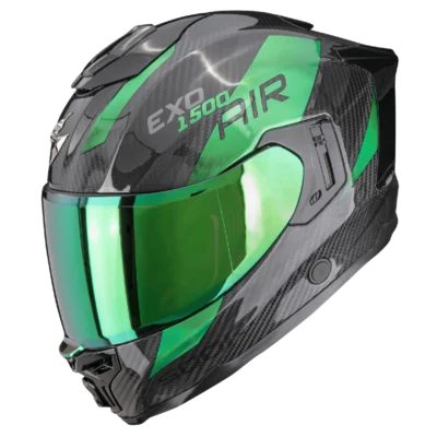 SCORPION EXO-1500 CARBON AIR PLATTED BLACK-GREEN