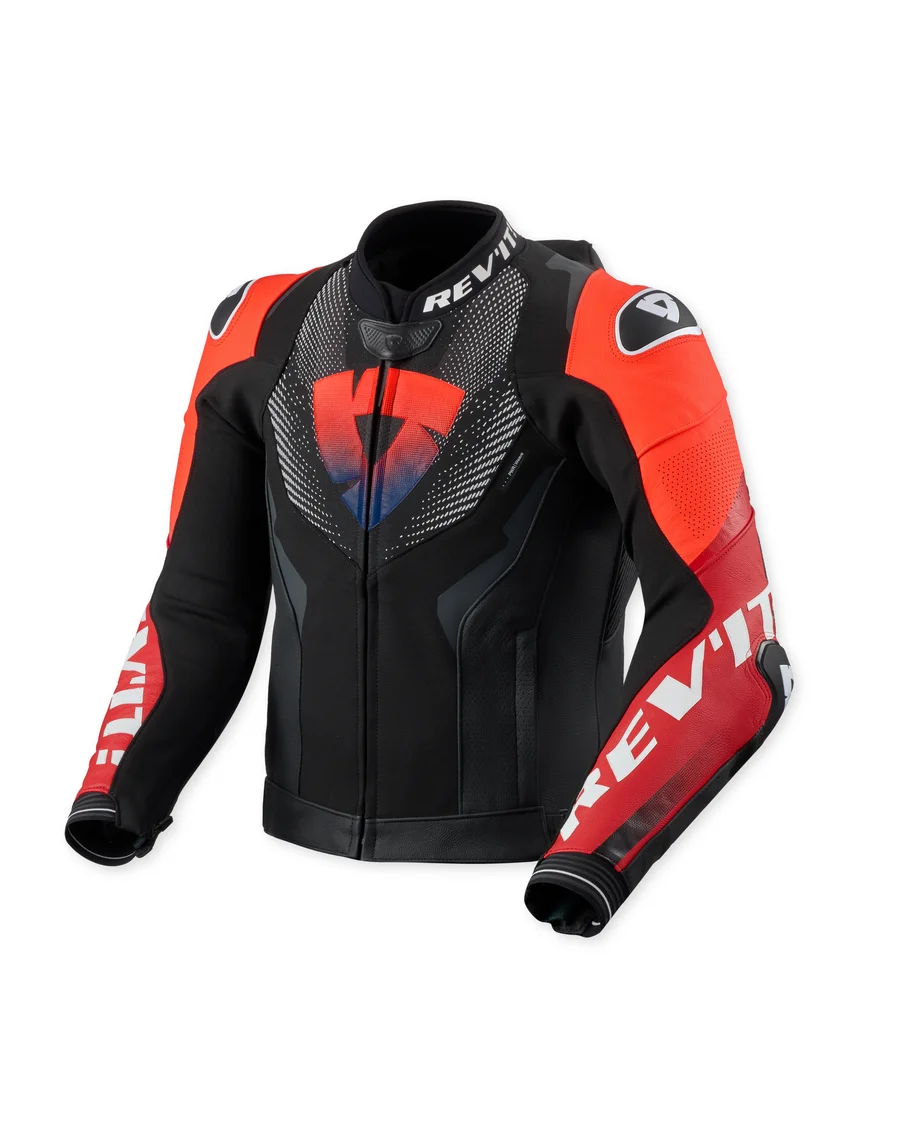 REV'IT! LEATHER JACKET HYPERSPEED 3 PRO BLACK-RED