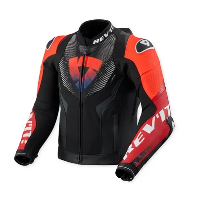REV'IT! LEATHER JACKET HYPERSPEED 3 PRO BLACK-RED