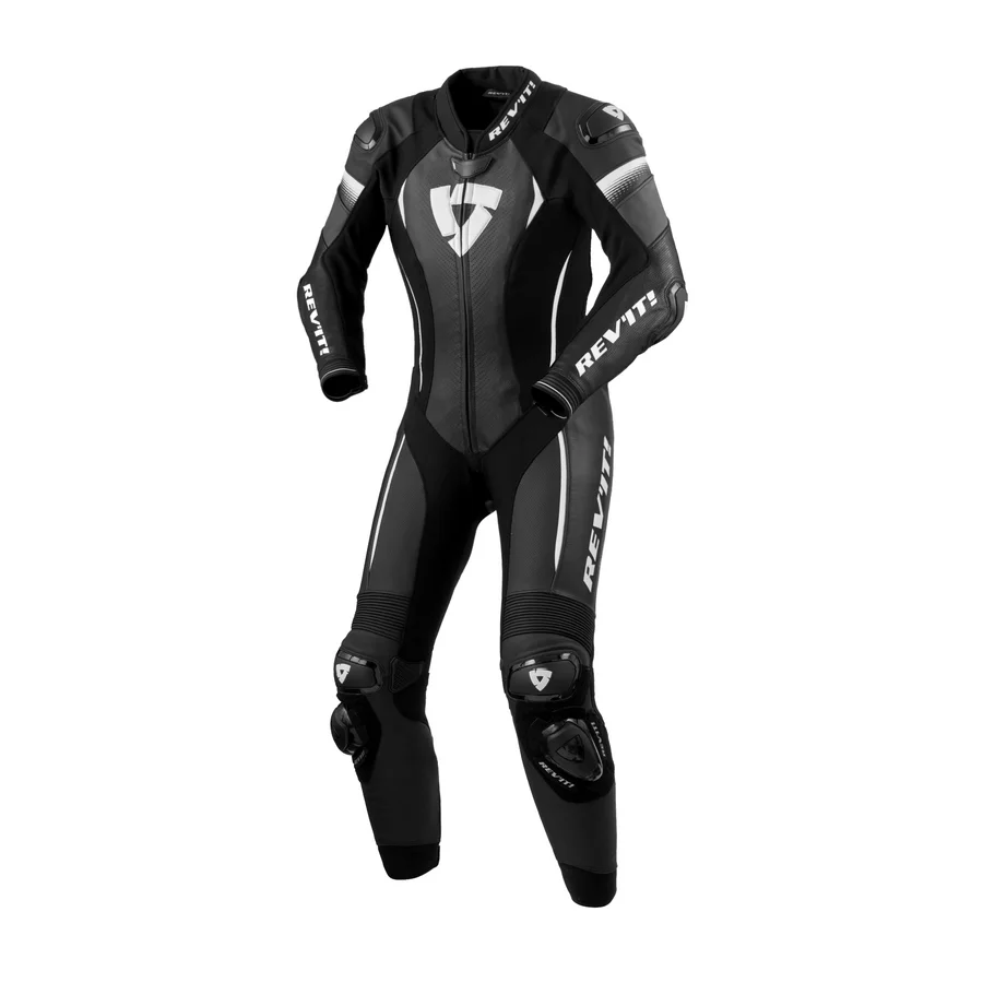 REV'IT! LEATHER SUIT XENA 4 LADIES BLACK-WHITE